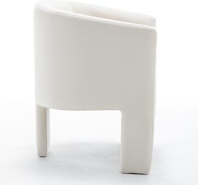SEYNAR Modern Velvet Accent Chair, Upholstered Barrel Chair with Unique Solid Base for Living Room Soft Club Chair