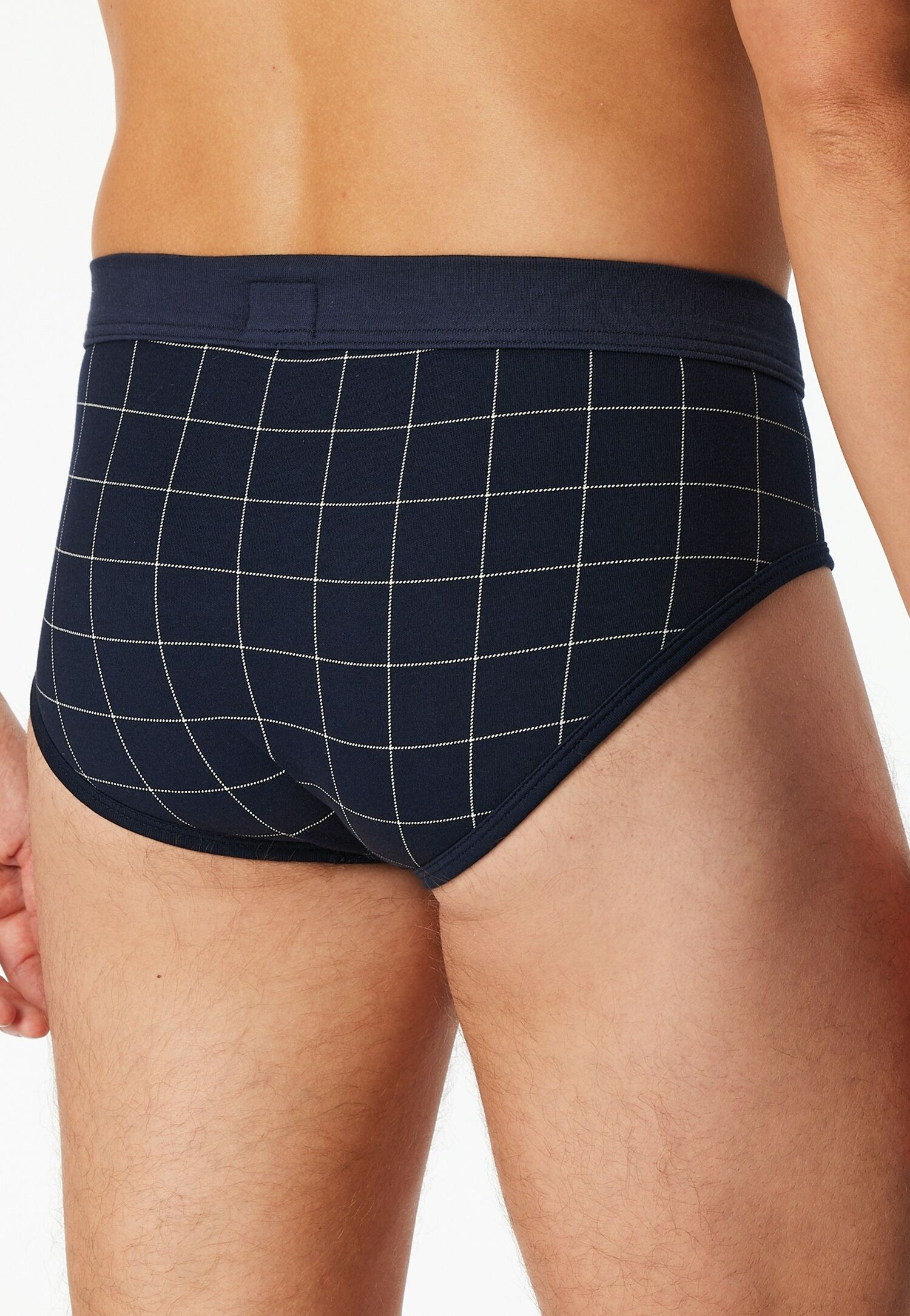 Slip SCHIESSER "Fine Interlock", Herren, Gr. 9, Interlock, blau (804, blau), Interlock, Obermaterial: 95% Baumwolle, 5% Elasthan, körpernah, Unterhosen Slip, mit Eingriff, kariert 804, blau 9, Interlock