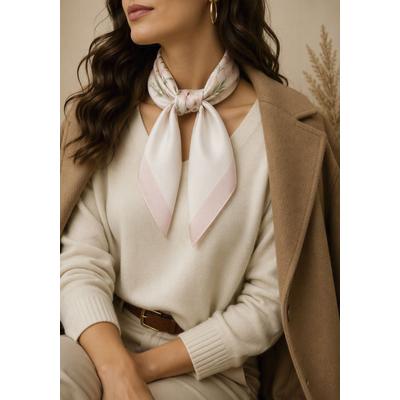 Halstuch LAURA SCOTT, Damen, rosa (rosa geblümt), Satin, Polyester, bedruckt, geblümt, gemustert, leicht durchscheinend, leicht glänzend, Modetücher, mit filigranem Blumenmuster
