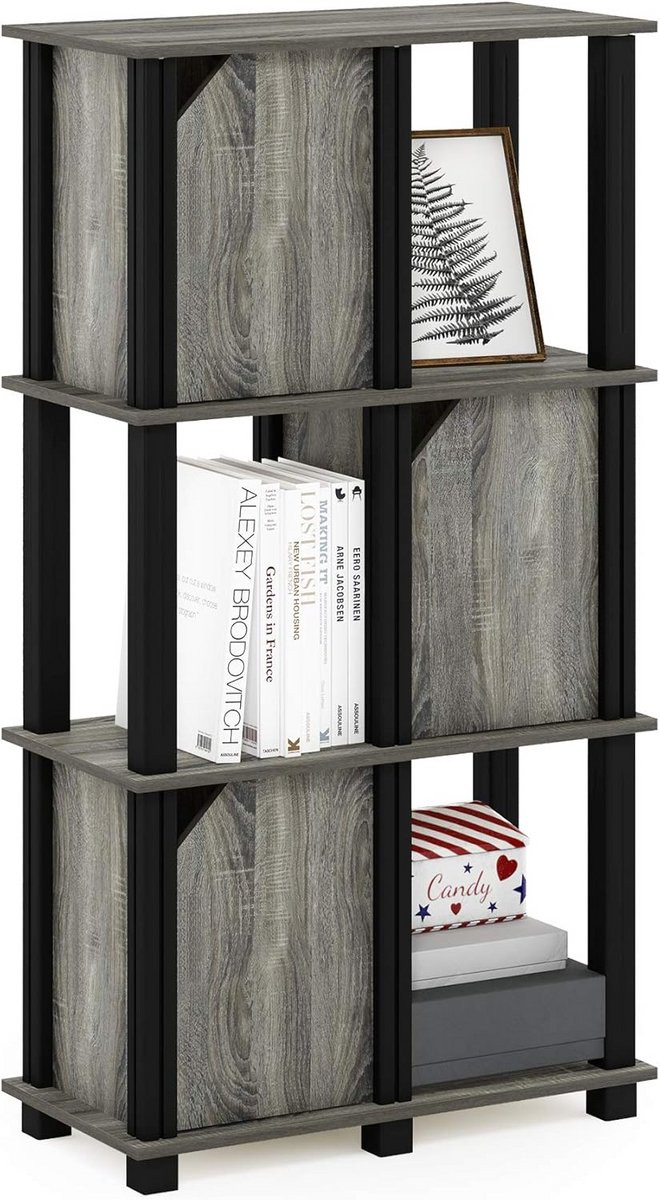 Stijlvolle 3-laags Boekenkast Zwart Hout