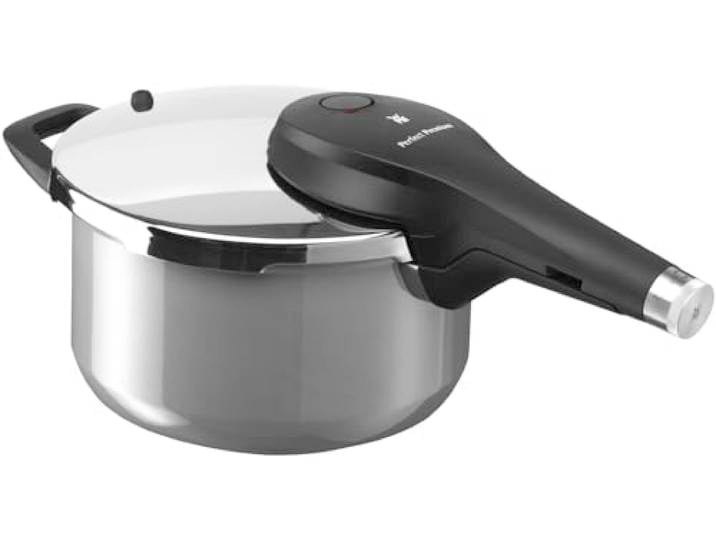 WMF Perfect Premium Fusiontec Schnellkochtopf Induktion, Dampfkochtopf 4,5l, High-Tech Keramik, 2 Kochstufen, All-In-One-Drehknopf, grau