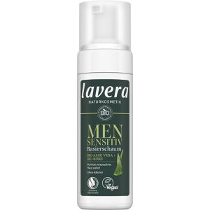 lavera Rasierschaum Men Sensitiv, hautberuhigend, für Männer, mit Bio-Aloe Vera und Bio-Birke, für empfindliche Haut, 150 ml