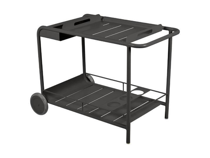Beistelltisch/Rollende Bar, Aluminium, 49×67 cm, Wetterbeständig, Modern, Fermob LUXEMBOURG