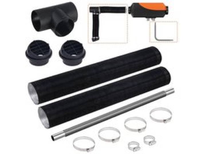 VEVOR Kit de Tuyaux de Chauffage Diesel, Conduit d’Air Extensible de 75 mm, Tuyau d'Échappement en Inox de 25 mm, 2 Bouches d'Aération, Collier de Serrage, pour Chauffages de Stationnement Diesel