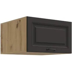 Aufsatzschrank Hochschrank 60 cm STILO Grau Küchenzeile Küchenblock Küche