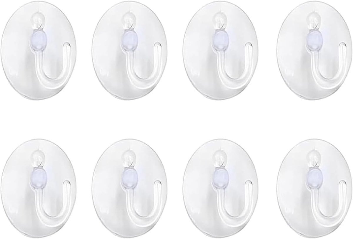 Set van 8 herbruikbare PVC zuighaken voor keuken, badkamer of raam