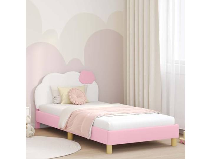 YUOTYRKTEJRSG Holzgestell Minimalistisch urbanes Design 80x200 cm Rosa Kinderbettgestell Rosa 80x200 cm mit Kopfteil und Staufach, Polsterbett aus Holzwerkstoff, Niedriges Design ohne Boxspring,