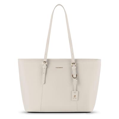 Shopper LAZAROTTI "Bologna Leather XL Shopper Tasche Leder 35 cm", Damen, Gr. B/H/T: 13,5cm x 28cm, beige, Leder, Taschen Shopper