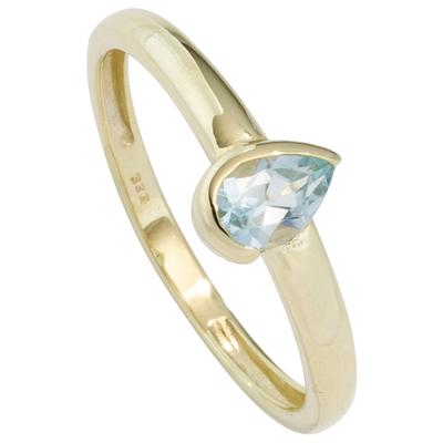 Goldring JOBO Gr. 54, gold (gelbgold 333), Fingerringe, Damen, 54, Gelbgold 333, Goldring, 333 Gold mit Blautopas