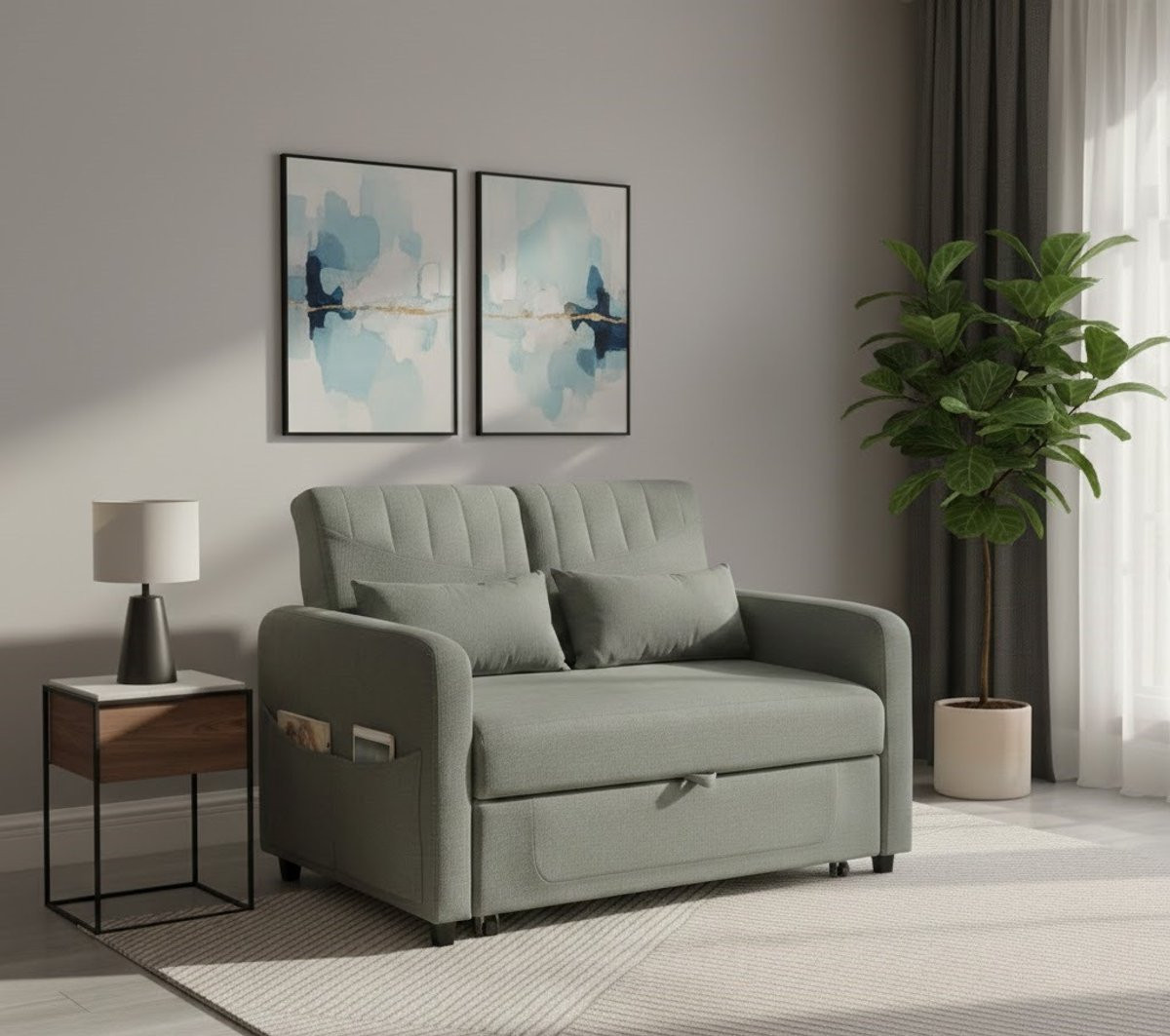 House&Garden Chaise Longue Fluweel Lichtgrijs – Luxe Loungebank met Kussens en Verstelbare Lendensteun