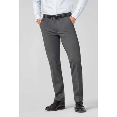 Anzughose MEYER "Roma", Herren, Gr. 48, Normalgrößen, grau, 54% Polyester, 43% Wolle, 3% Elasthan, unifarben, slim fit lang, Hosen Anzughose, mit Französische Seitentaschen