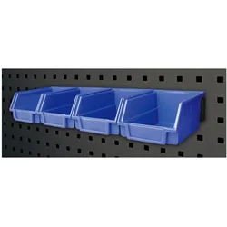 VAR, Werkzeugwand, Set mit 4 blauen Behältern m.Halter