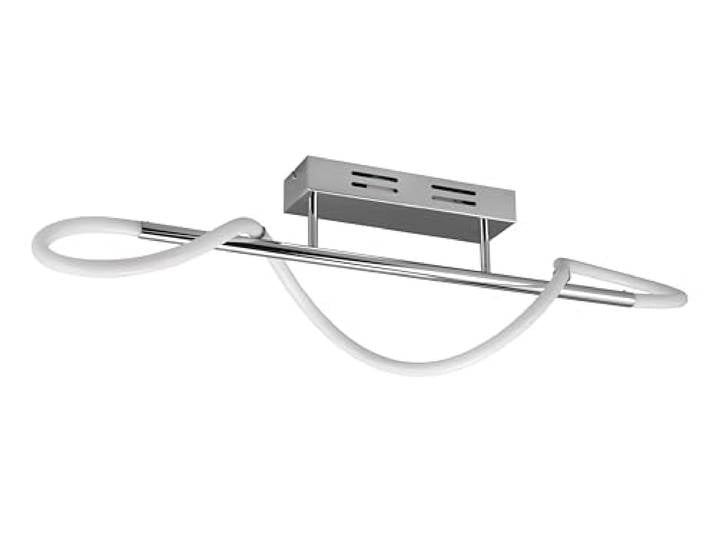 Reality Leuchten Plafonnier LED Argos R62361106\, métal chromé\, plastique blanc\, LED 28 Watt incluse\, variateur d’intensité