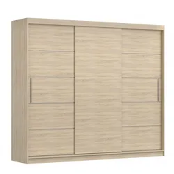SCHWEBETÜRENSCHRANK Alba ohne Spiegel Sonoma Eiche, ohne LED Beleuchtung 250 cm