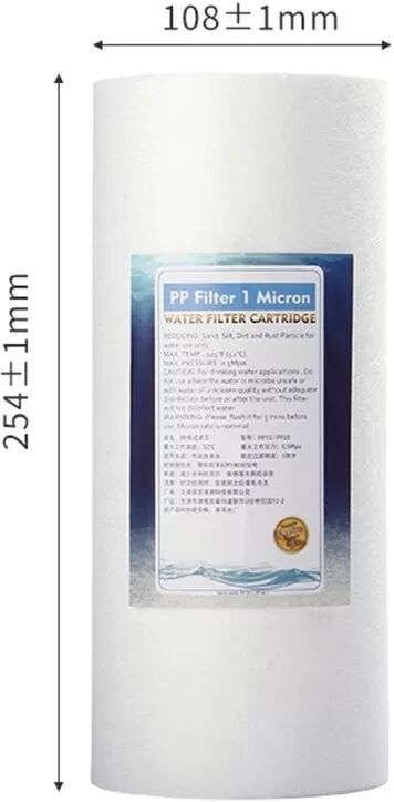 INF 10 Zoll Big Blue PP Baumwoll Sediment & Aktivkohle Filterkartusche - 1 Mikron