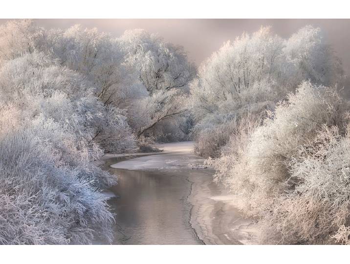 Fototapete PAPERMOON Photo-Art SEBESTYEN BELA, WINTERLIED , bunt, B:5m L:2,8m, Vlies, Tapeten, Fototapete