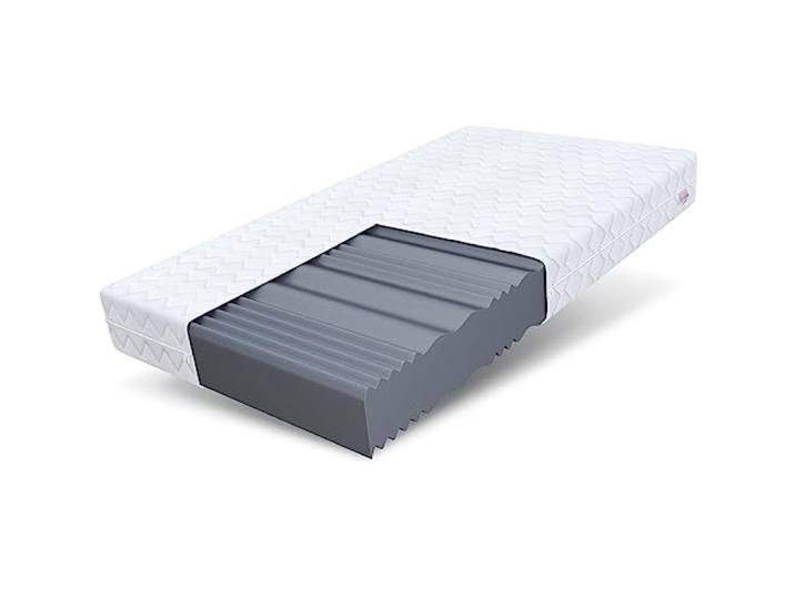 FDM Comfort Plus Schaumstoffmatratze 100x200 cm Höhe 10 cm 7-Liegezonen Matratze Kaltschaum H3 Öko-Tex Allergikergeeignet Bezug Waschbar Abnehmbar Weiß