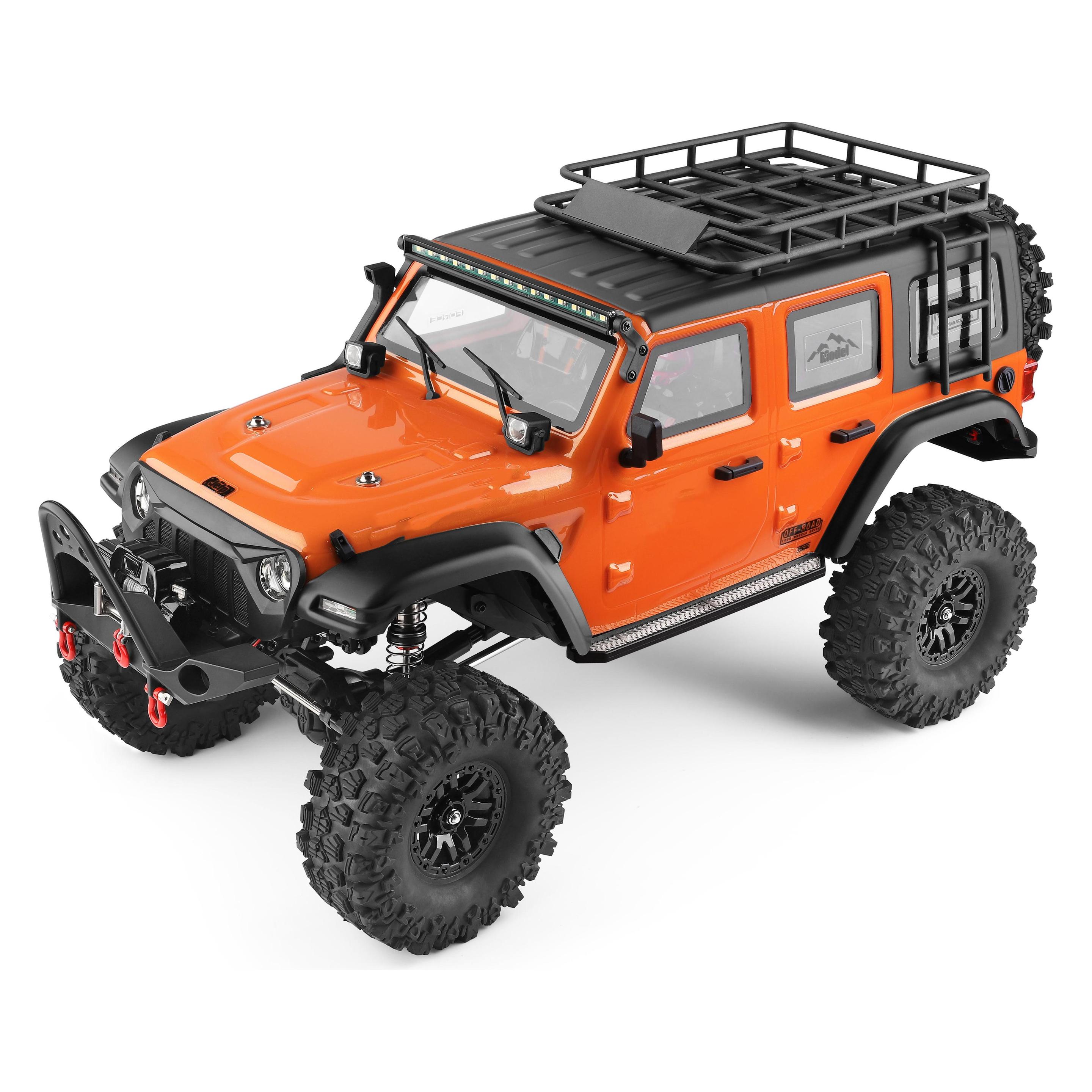 DF-Models DF-4S PRO BL Crawler 1:10 Scale RTR - Orange (RTR Ready-to-Run) (3228)