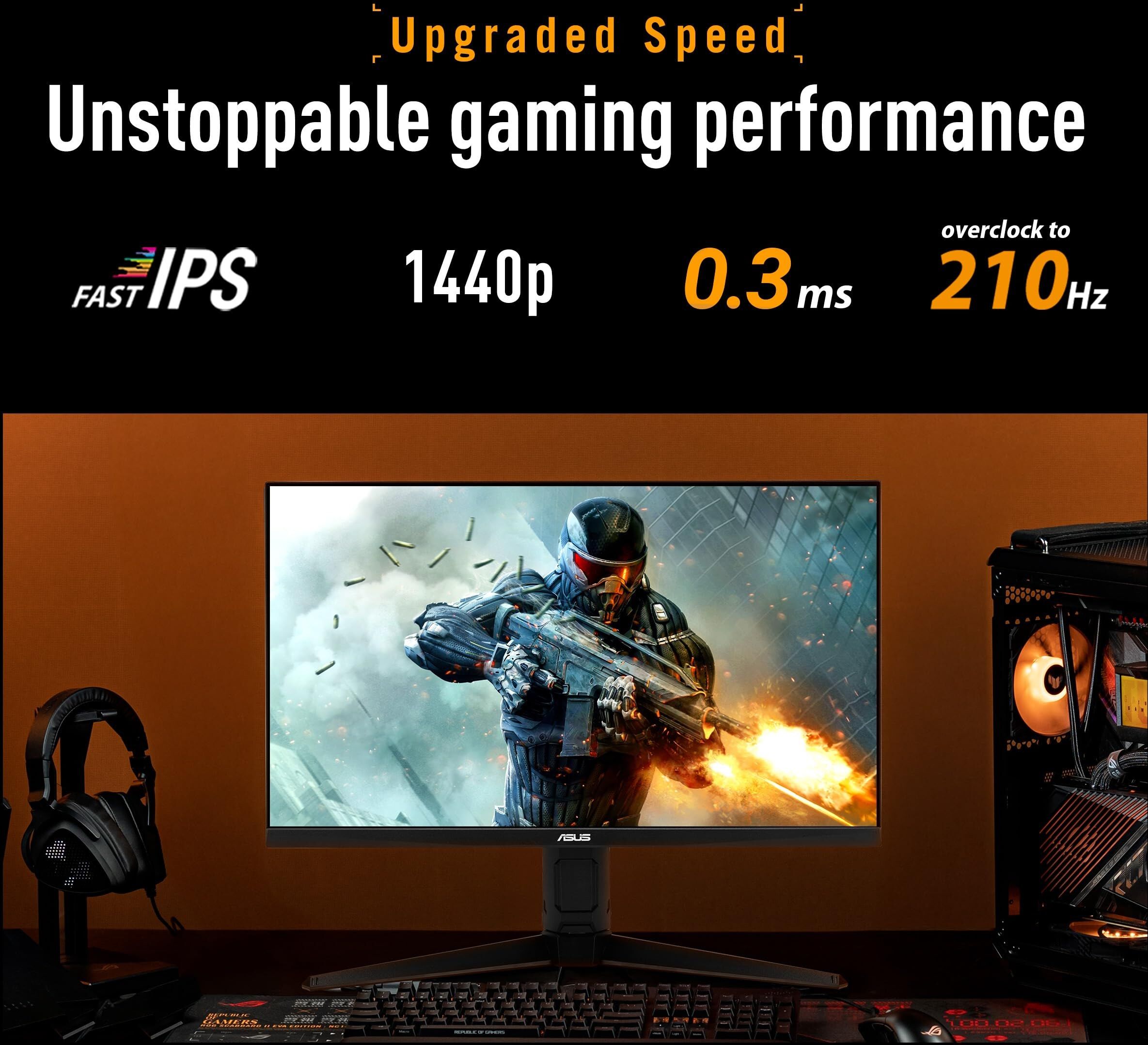 Asus TUF Gaming VG27AQL5A 27-inch QHD 210Hz Fast IPS Gaming Monitor - Black