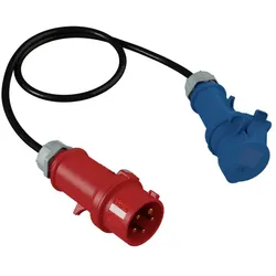 CEE Adapterkabel 1m 16A 5P 230V Stecker auf 16A Camping Kupplung 230V DV-2766-CEE-A-C