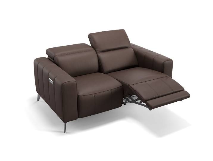 Leder Sofa PALERMO 2-Sitzer Couch Relaxsofa