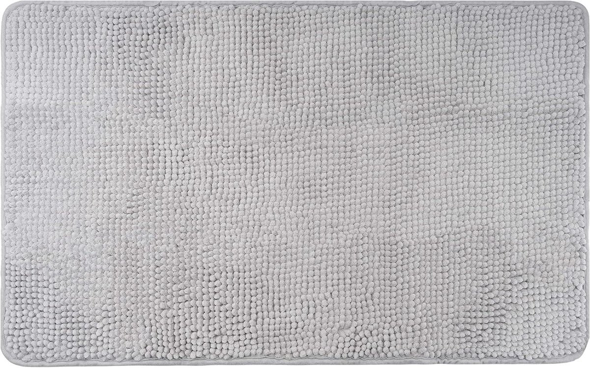 Zachte antislip badmat en douchemat in grijs, 50 x 80 cm