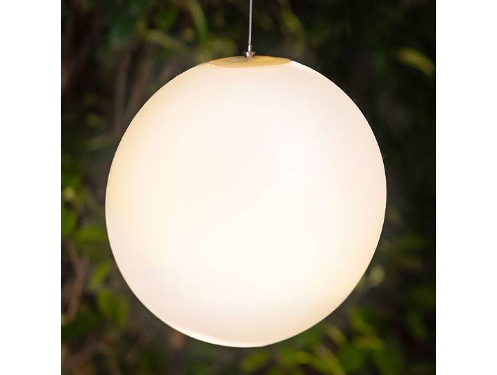 Suspension d'extérieur rechargeable Ø 45cm Blanc/Blanc
