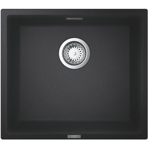 GROHE Spülbecken K700U Kompositspüle, Einzelbecken, schwarz, Auflage- & Unterbauspüle aus Granit, 45,7 x 40,6 cm