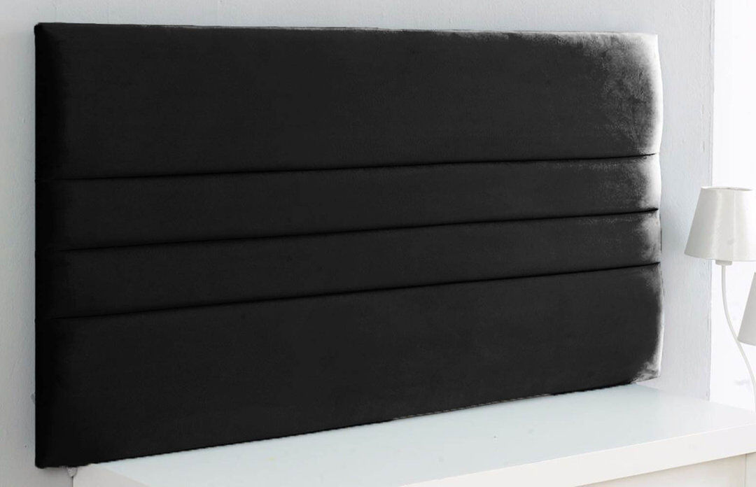 Fairmont Park Schmidt Upholstered Velvet Headboard Black Double (4'6)