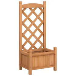 vidaXL Pflanzkübel mit Spalier Braun Massivholz Tanne