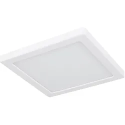 Deckenlampe LED Panel Deckenleuchte Schlafzimmerlampe, Modern weiß, CCT-Schaltung, 18W 1500lm 3000K-6500K warmweiß-kaltweiß, LxBxH 21,7x21,7x1,7 cm
