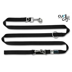 Curli verstellbare Leine Nylon | 200x 2cm schwarz Hund