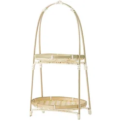 Bloomingville Etagere Renda aus Bambus, Ø 17-20 cm, Höhe 40 cm, natur