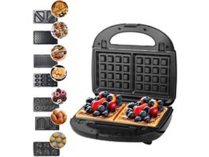 Appareil À Croque Monsieur 7 En 1 Machine À Sandwich Gaufrier Presse À Paninis 7 Plaques Antiadhésives Et Interchangeabl[AA378]
