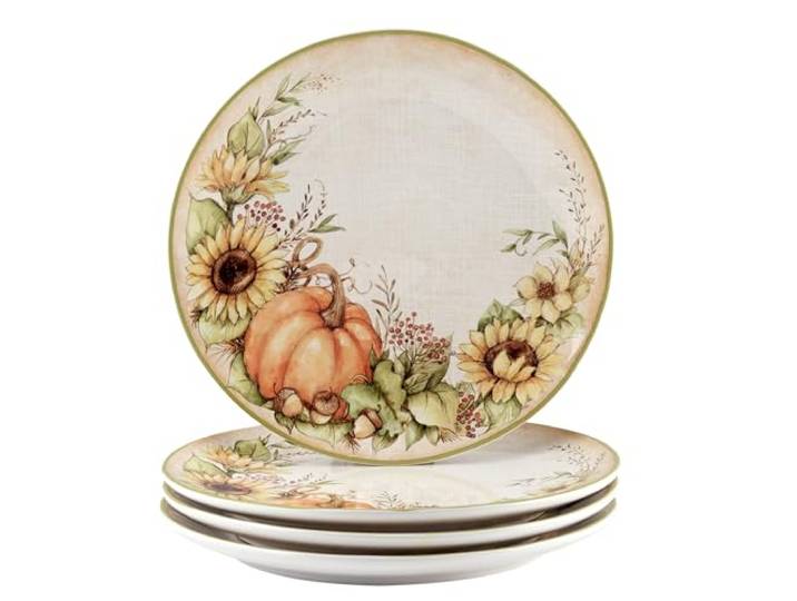 Certified International Autumn Breeze Speiseteller, 27,9 cm, 4 Stück