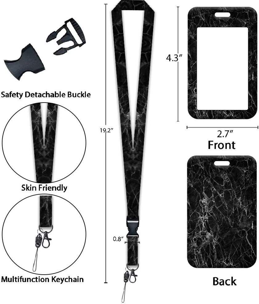 INF Porte-badge rétractable avec cordon en polyester - Idéal pour les badges d'identification professionnels
