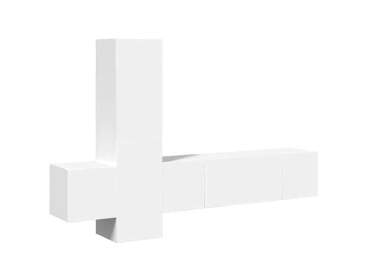 LKJephalotrope 5-tlg TV-Schrank Set Wandmontiert Weiß Holzwerkstoff Flexible Hängeschränke fürs Wohnzimmer: Modular kombinierbar mit reichlich Stauraum für Bücher und Medienzubehör.