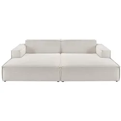 KAWOLA Big Sofa SAMU Feincord silber