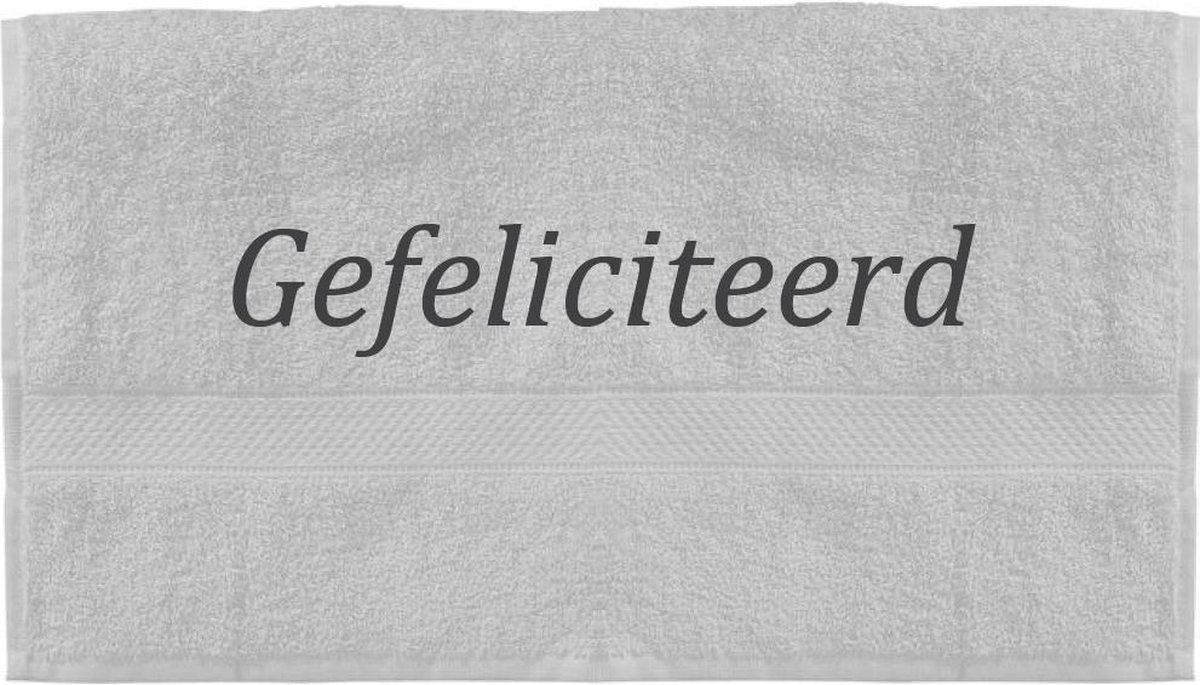 Bovatex Handdoek Gefeliciteerd Wit B: 100 cm, D: 50 cm