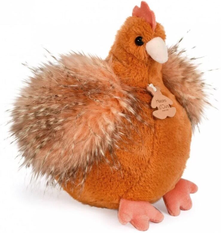 Peluche Animaux de la Ferme poule "Poulette" - orange roux 20 cm - Histoire d'Ours