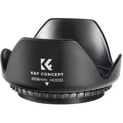 K&F Concept 58MM Camera Lens Hood, Gegenlichtblende, Schwarz