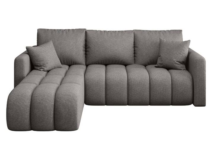 CORNERO Ecksofa mit schlaffunktion GARDA links hellgrau Strickstoff Aragon 83 - Schlaffunktion, Bettkasten