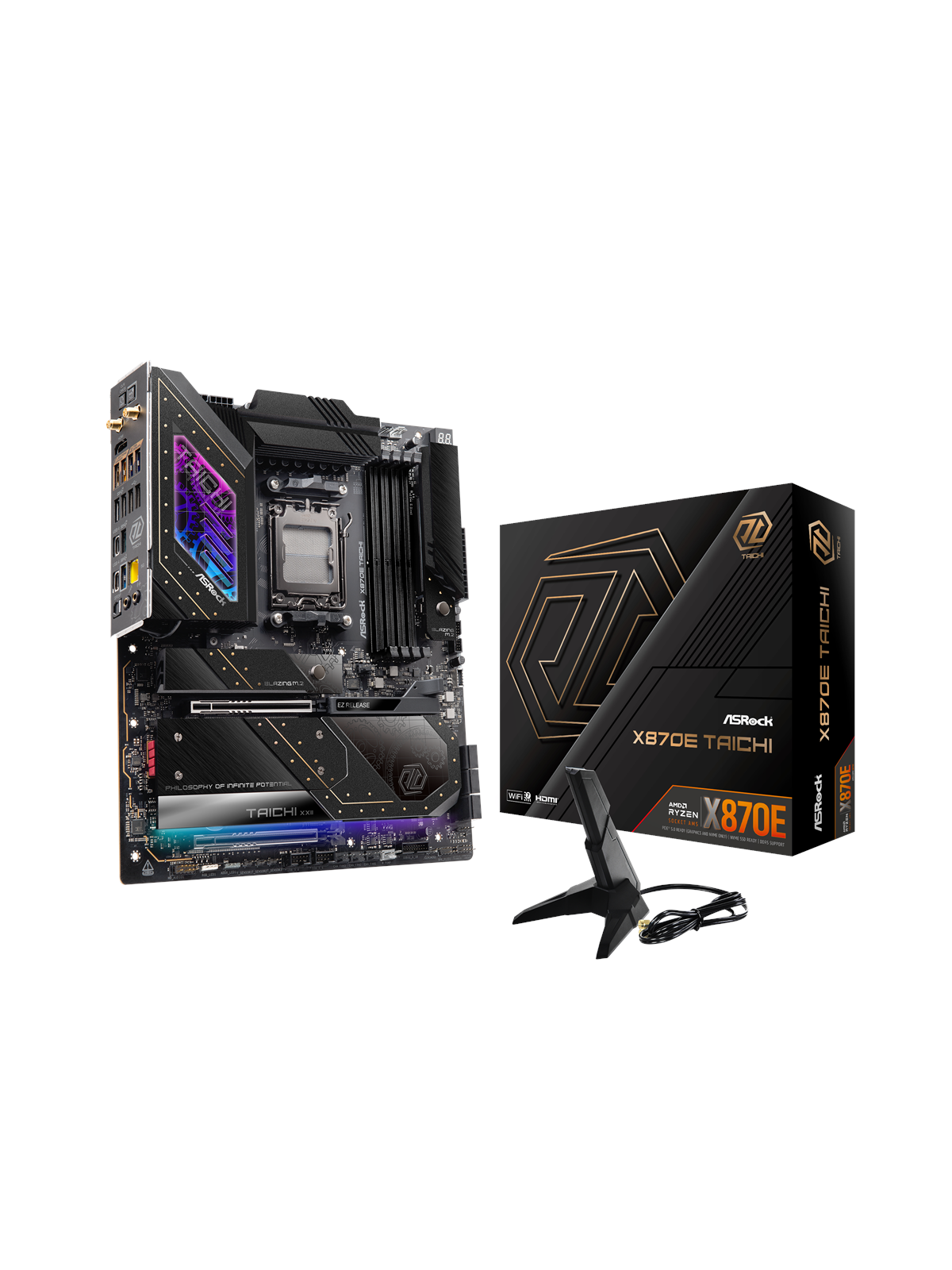 ASRock X870E TAICHI Mainboard - AMD X870E - AMD AM5 - DDR5 RAM - Extended ATX