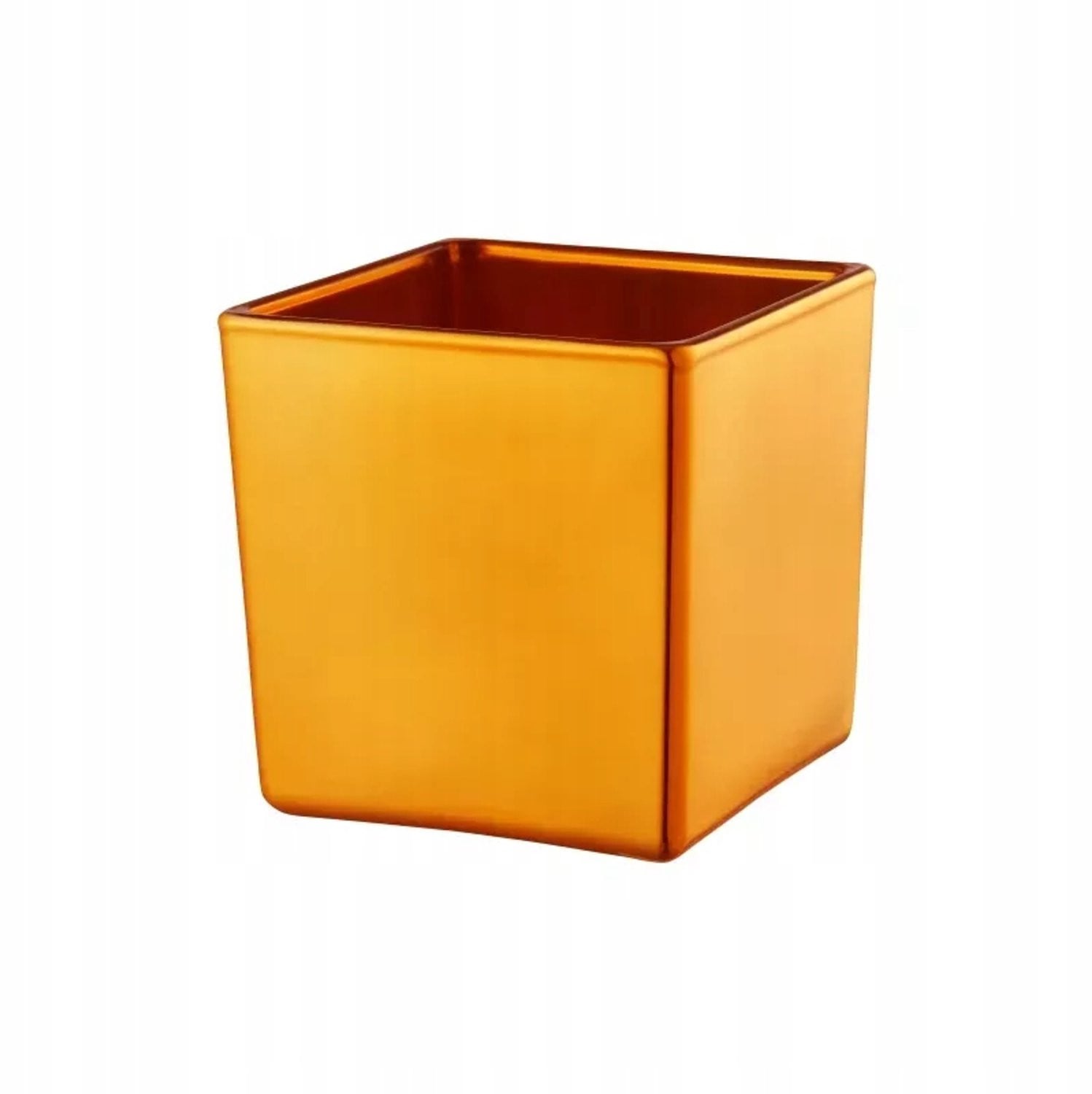 Elegante gouden vierkante kandelaar, Hoogte: 10 cm