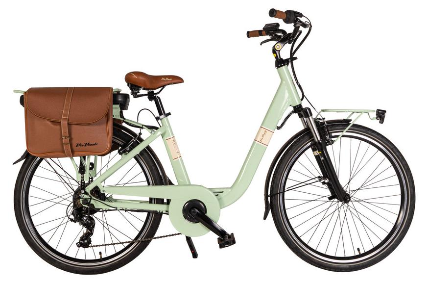 Via Veneto Elektrofahrrad Classic E-Bike Lady 26" 6V Grün Giulietta mit Seitentaschen