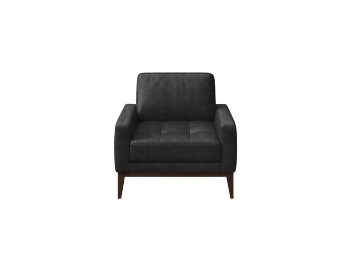 Fauteuil en cuir naturel noir