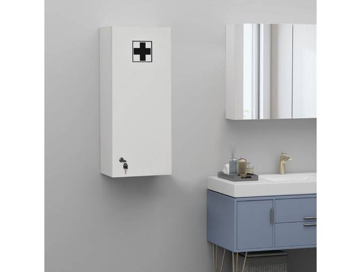 Armoire à médicaments murale verrouillable 30x20x70 cm blanc