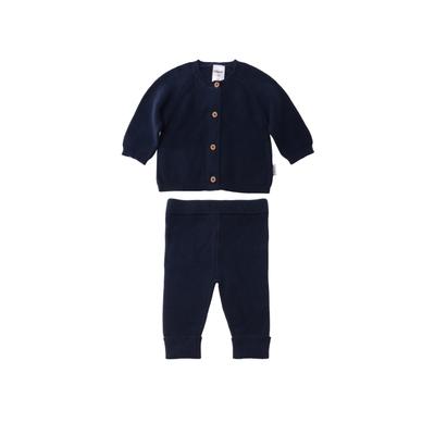 Hausanzug LILIPUT, Jungen, Gr. 74, blau (dunkelblau), 100% Baumwolle, unifarben, Homewear-Sets Schlafanzug, aus weichem Material
