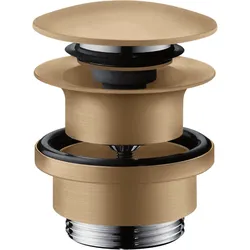 hansgrohe AXOR Ablaufventil, Push-Open, mit Überlaufloch, 51300140, Farbe: Brushed Bronze