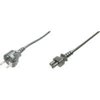 Deutsches Netzanschlusskabel schwarz, 1,20 Meter, "Micky Maus"-Stecker
